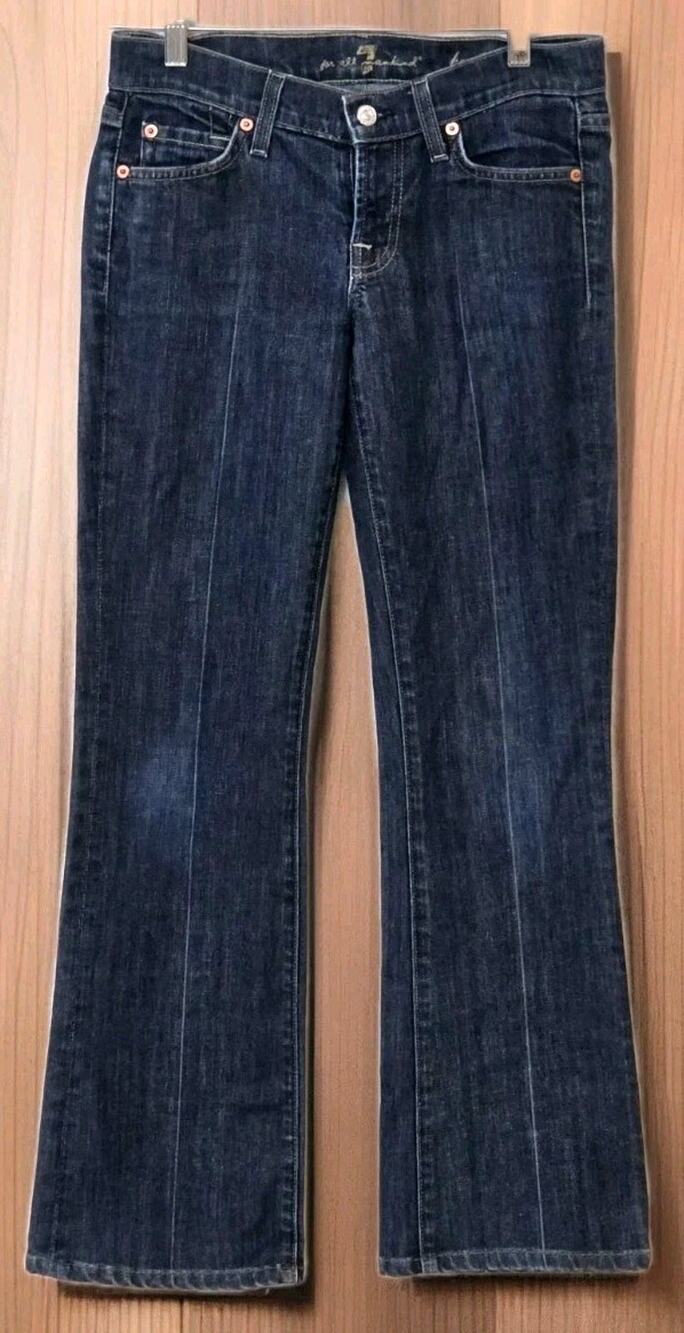7 For All Mankind Bootcut Jeans Women's 26x30 DarkWash Stretch Denim Made In USA